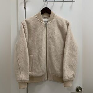 Wilfred free stable 100% wool Cream Bomber Jacket XS fits M/L